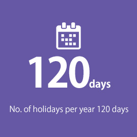 No. of holidays per year 119 days